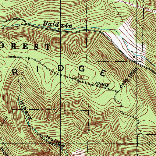 Topographic Map of Oak Ridge Trail, PA