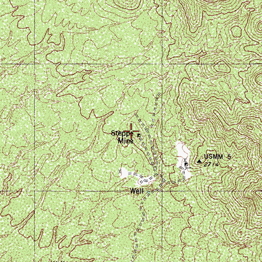 Topographic Map of Steppe Mine, AZ