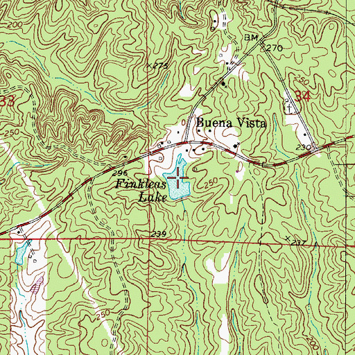 Topographic Map of Finkleas Lake, AL