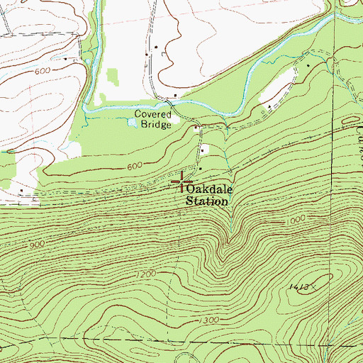 Topographic Map of Oakdale Station, PA