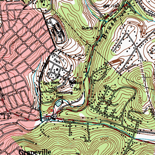 Topographic Map of Oakford Park, PA