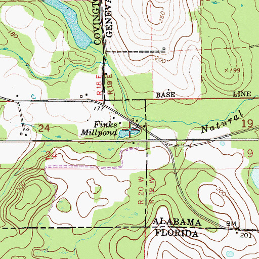 Topographic Map of Finks Millpond, AL