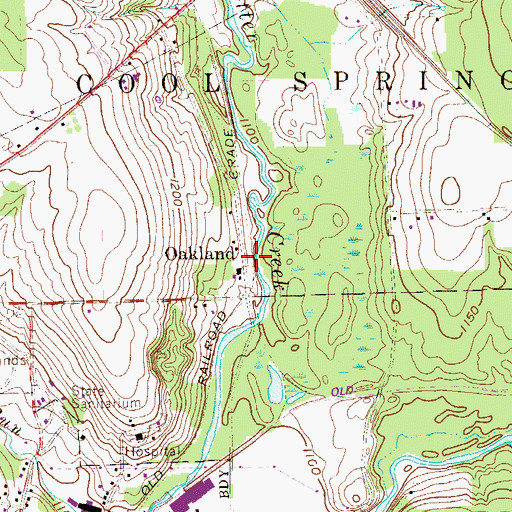 Topographic Map of Oakland, PA