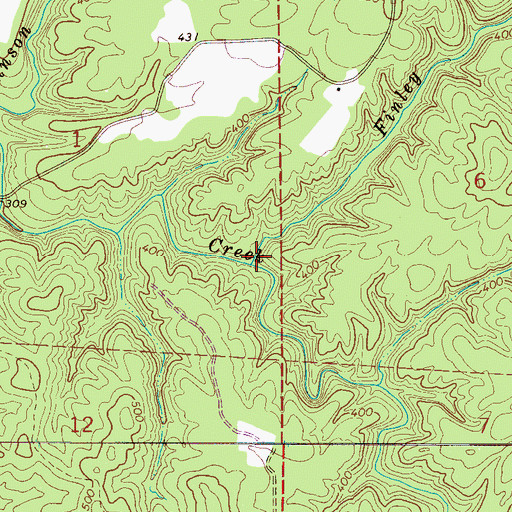Topographic Map of Finley Branch, AL