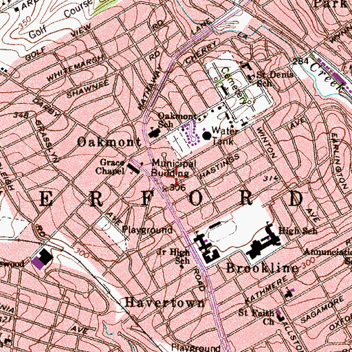 Topographic Map of Oakmont, PA