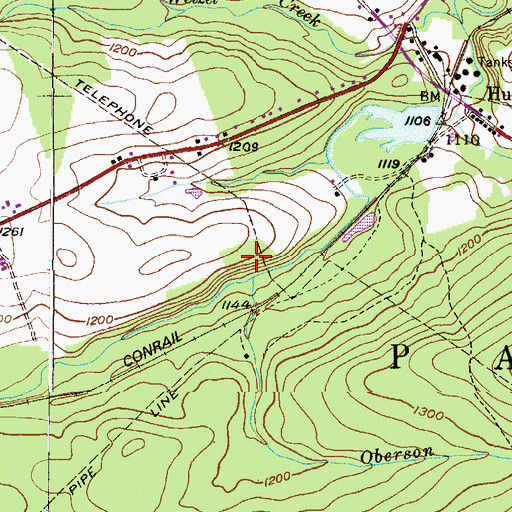 Topographic Map of Oberson Run, PA