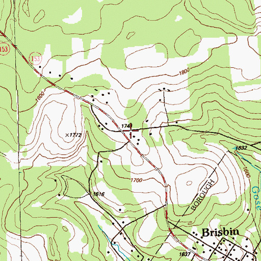 Topographic Map of Ocean School, PA