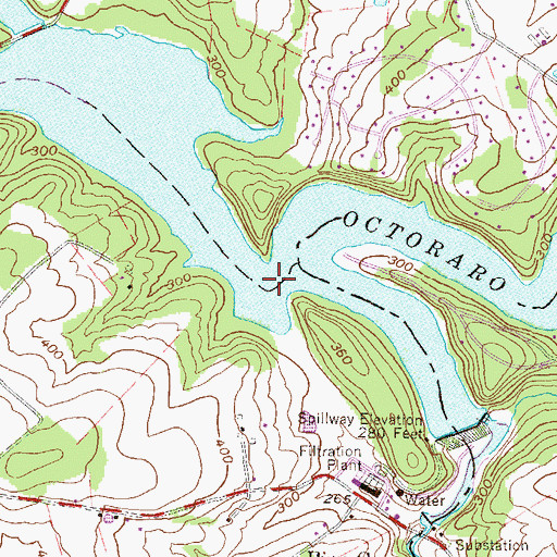 Topographic Map of Octoraro Lake, PA