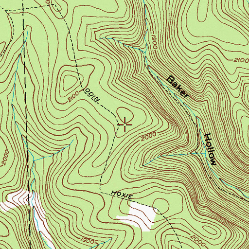 Topographic Map of Odin Hoxie Trail, PA