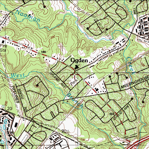 Topographic Map of Ogden, PA