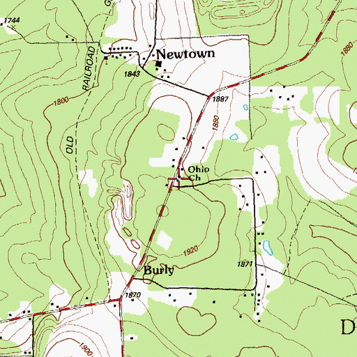 Topographic Map of Ohio School, PA