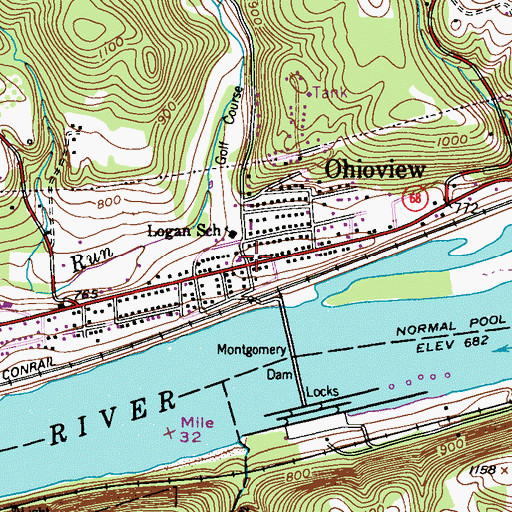 Topographic Map of Ohioview, PA
