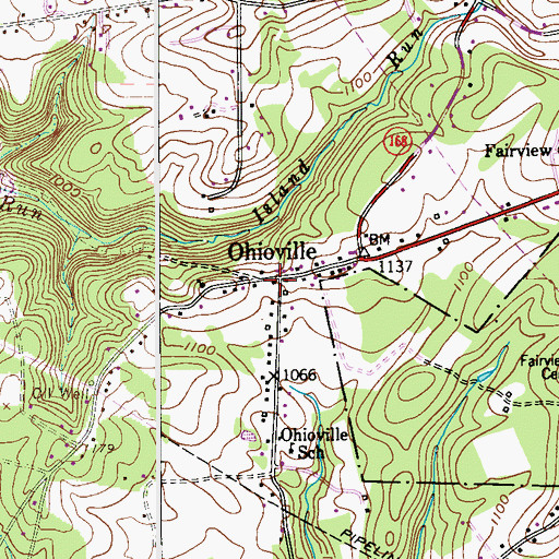 Topographic Map of Ohioville, PA