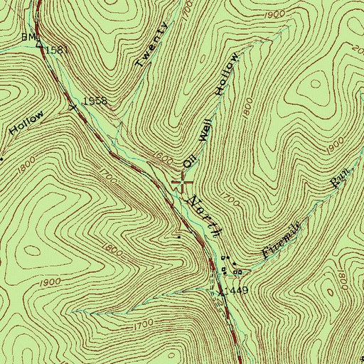 Topographic Map of Oil Well Hollow, PA