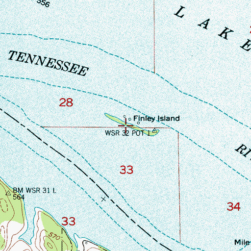 Topographic Map of Finley Island, AL