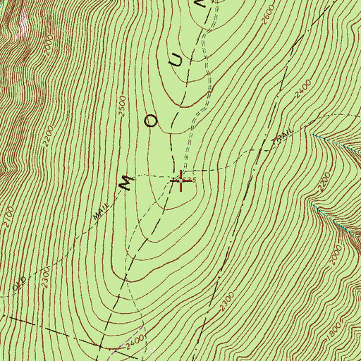Topographic Map of Old Mail Trail, PA