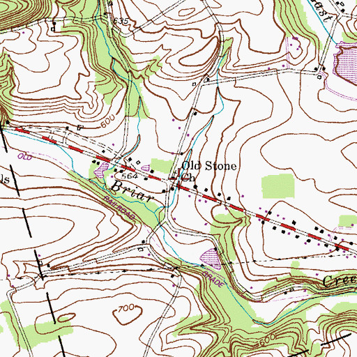 Topographic Map of Old Stone Church, PA