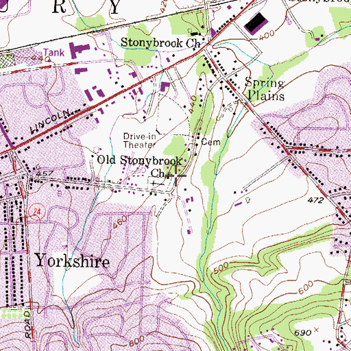 Topographic Map of Old Stonybrook Church, PA
