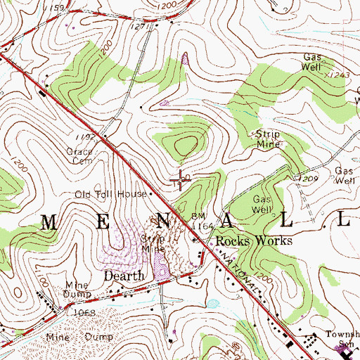 Topographic Map of Old Toll House, PA