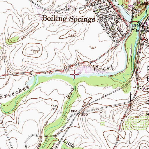Topographic Map of Old Town Run, PA