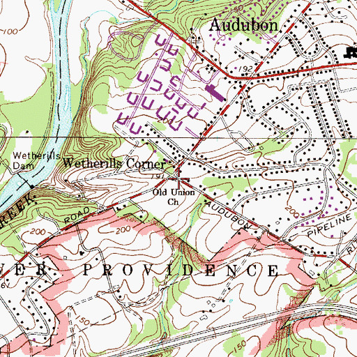 Topographic Map of Old Union Church, PA