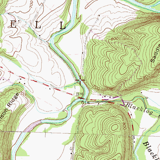 Topographic Map of Old Womans Run, PA