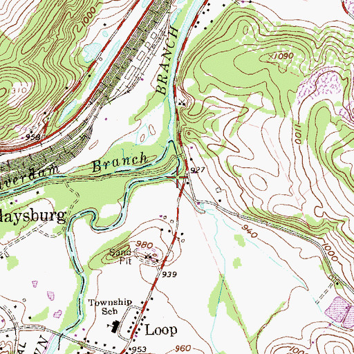 Topographic Map of Oldtown Run, PA
