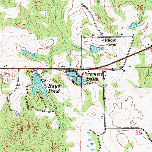Topographic Map of Firemen Lake, AL