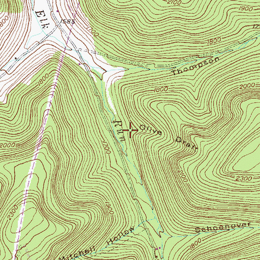 Topographic Map of Olive Draft, PA