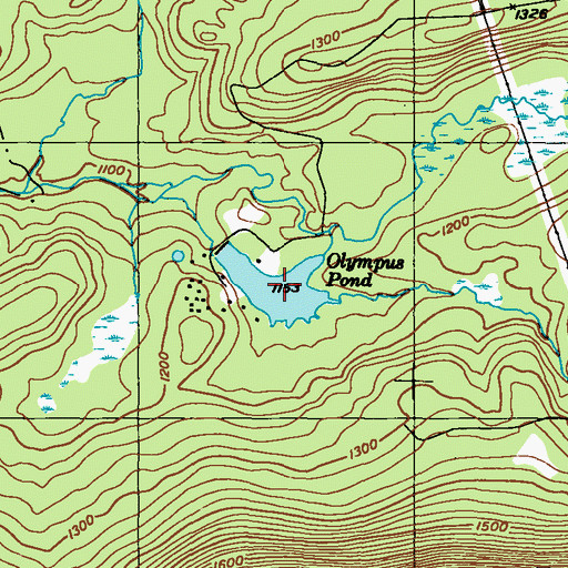 Topographic Map of Olympus Pond, PA