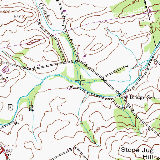 Topographic Map of Opossum Creek, PA