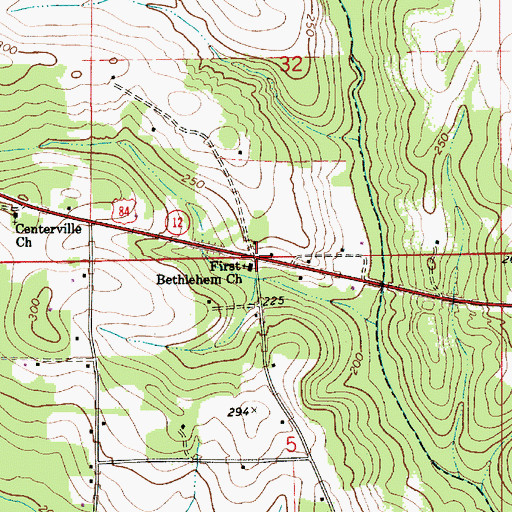 Topographic Map of First Bethlehem Baptist Church, AL