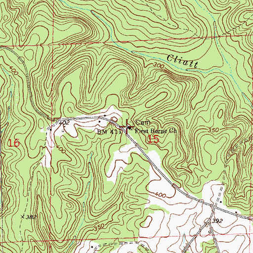 Topographic Map of First Borne Church, AL