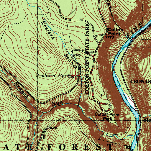 Topographic Map of Orchard Spring, PA