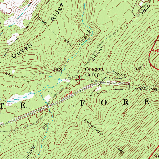Topographic Map of Oregon Camp, PA