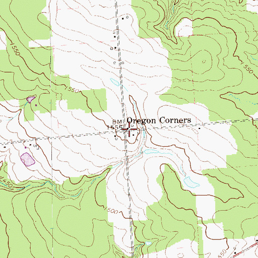 Topographic Map of Oregon Corners, PA