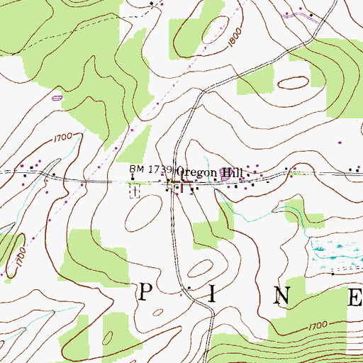 Topographic Map of Oregon Hill, PA