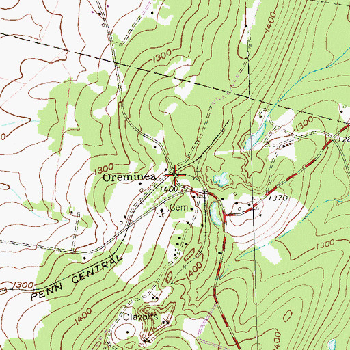 Topographic Map of Oreminea, PA