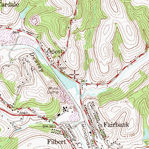 Topographic Map of Orient, PA