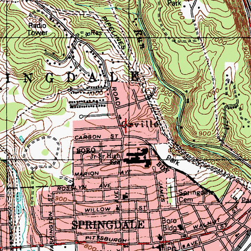 Topographic Map of Orville, PA
