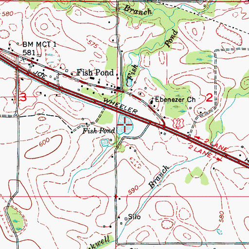 Topographic Map of Fish Pond, AL