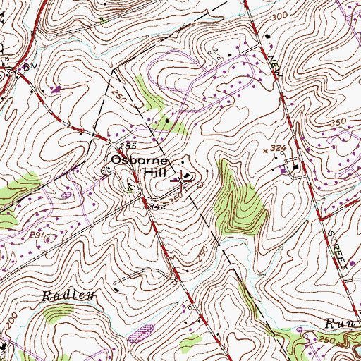 Topographic Map of Osborne Hill, PA