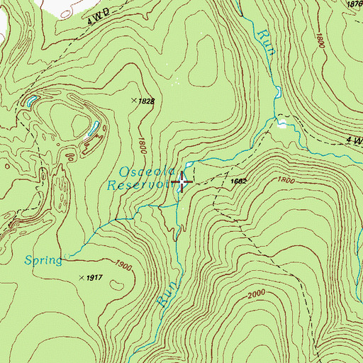 Topographic Map of Osceola Reservoir, PA