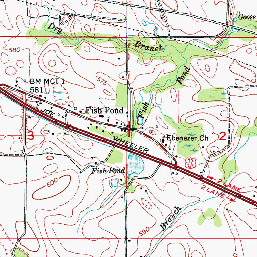 Topographic Map of Fish Pond, AL