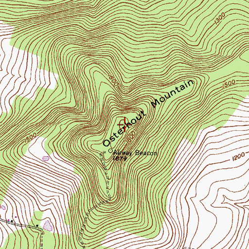 Topographic Map of Osterhout Mountain, PA