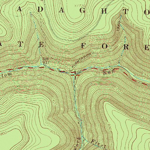 Topographic Map of Ott Fork, PA