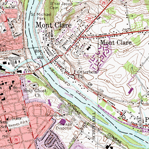 Topographic Map of Otterbein Church, PA