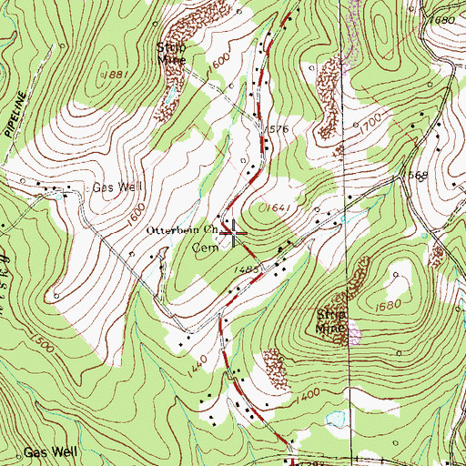 Topographic Map of Otterbein Church, PA