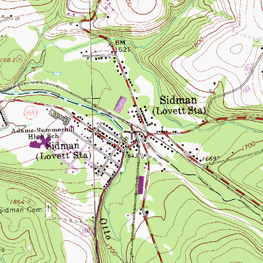 Topographic Map of Otto Run, PA