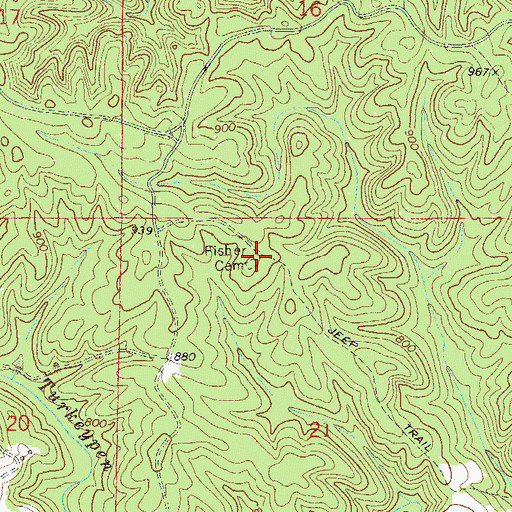 Topographic Map of Fisher Cemetery, AL